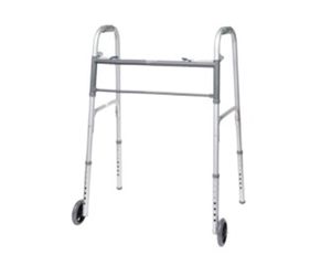 PROBASICS Bariatric Two-Button Folding Adult Walker with Wheels