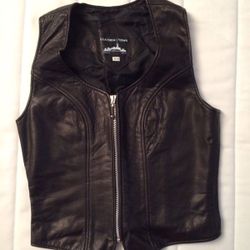 Black leather vest