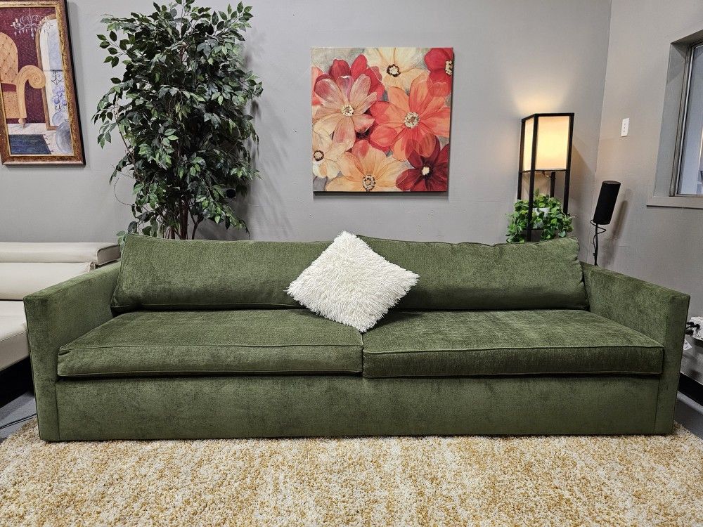 ✨ West Elm Olive Green Sofa – Stylish, Spacious & Comfortable ✨