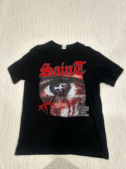Saint Gothic Eye Cross Graphic T-Shirt Vintage Christian Streetwear Tee