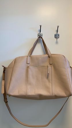 Mark & Graham Pink Leather Weekender Bag