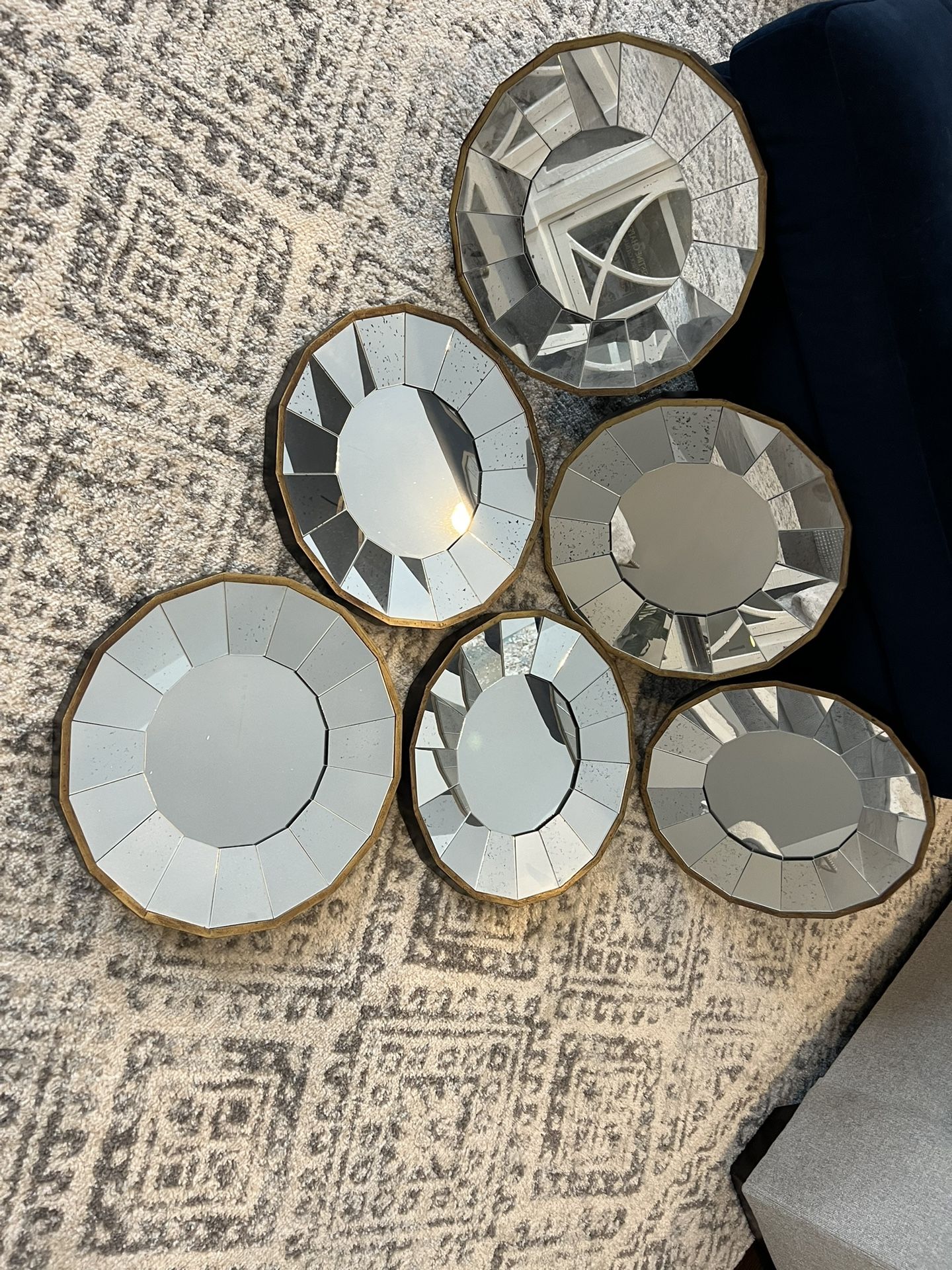 Set of 6 Modern Round Mirrors