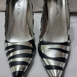Womens zebra heels size 7.5