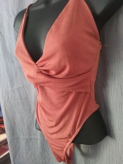 BRAND NEW Astr Bodysuit Size S Coral Cedar Color BodySuit