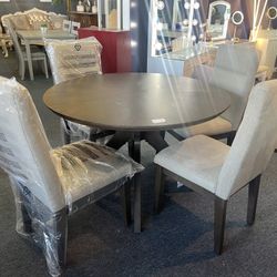 Five-piece round dining table and chair set，$240/5pcs