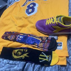 Kobe Jersey #8 ,Kobe Mentality 2 Sneakers , Kobe Socks, Adiadora Wu Tang Addition