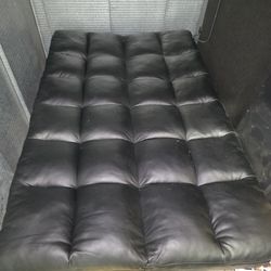 Black Faux Leather Futon