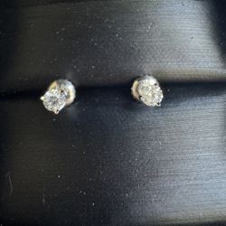 1/3 CT. T.W Diamond Solitaire Stud Earrings In White Gold