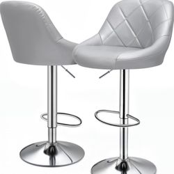 Silver Colored Barstools (2)