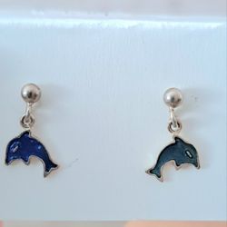 Sterling Silver Dolphin Earrings