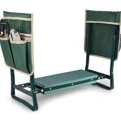 Icegirl 2-in-1 Garden Kneeler and Seat, Foldable and Portable Bench with EVA Foam Pad & 2 Large Tool Pouches, Perfect for Men Women Seniors
