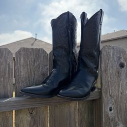 Justin Boots Men’s 8.5D Black Western Cowboy Boots Classic Leather