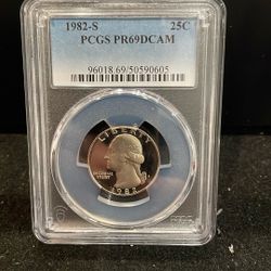 1982 S Gem Proof Washington Quarter Graded At PR69 With A Deep Cameo B-5