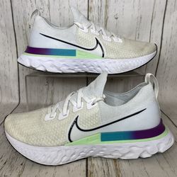 Men’s Nike react infinity run shoes vapor green and white Size 10.5 