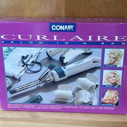 Vintage 1993 Conair Curl Aire 5/8” Salon In A Bag Set Model CB520 New Open Box