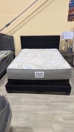 Mattress and box Black Bed Frame