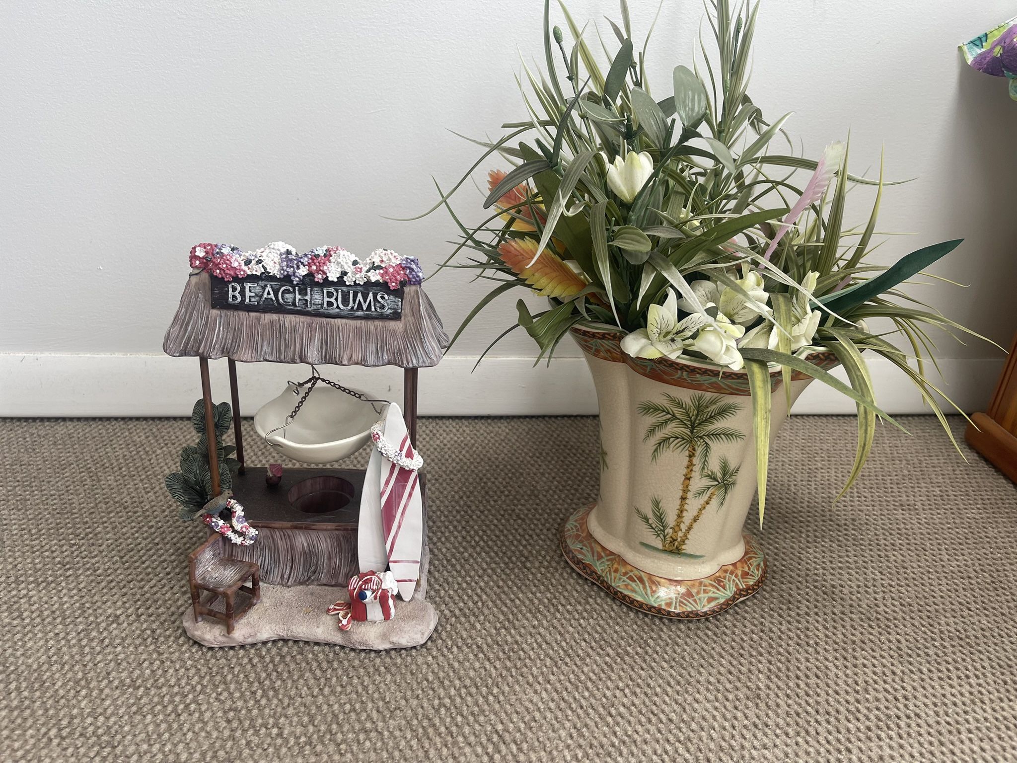 Beach Bum Decor And Palm Vase