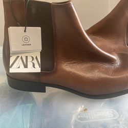 Brand New Zara, Leather Boots Men