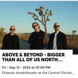 Above & Beyond Bigger Than All Of Us - Orlando Amphitheater 9/12/2025 