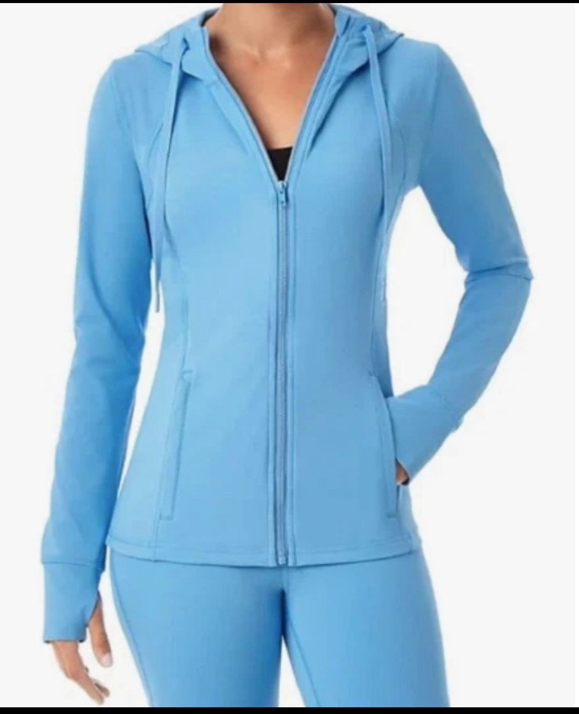 new Members Mark Ladies Everyday Moisture Wicking Full Zip Hooded Performance Jacket XXL