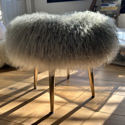West Elm Mongolian Lamb Stool (often called the Mongolian Fur Ottoman). SKU (contact info removed)