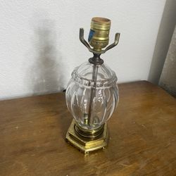 Beautiful Vintage Mcm Crystal/ Brass Lamp