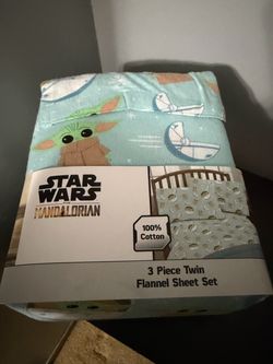 Star Wars Mandalorian Twin Flannel Sheet Set