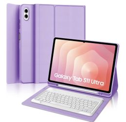 Case Keyboard for Samsung Galaxy Tab S11 Ultra 14.6 inch, Galaxy Tablet S11 Ultra Folio Cover with S Pen Holder, Magnetically Detachable Wireless Keyp