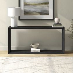 New 64” wide rectangular console table black