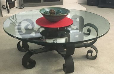 Custom Made Wrought Iron Coffee Table Vintage