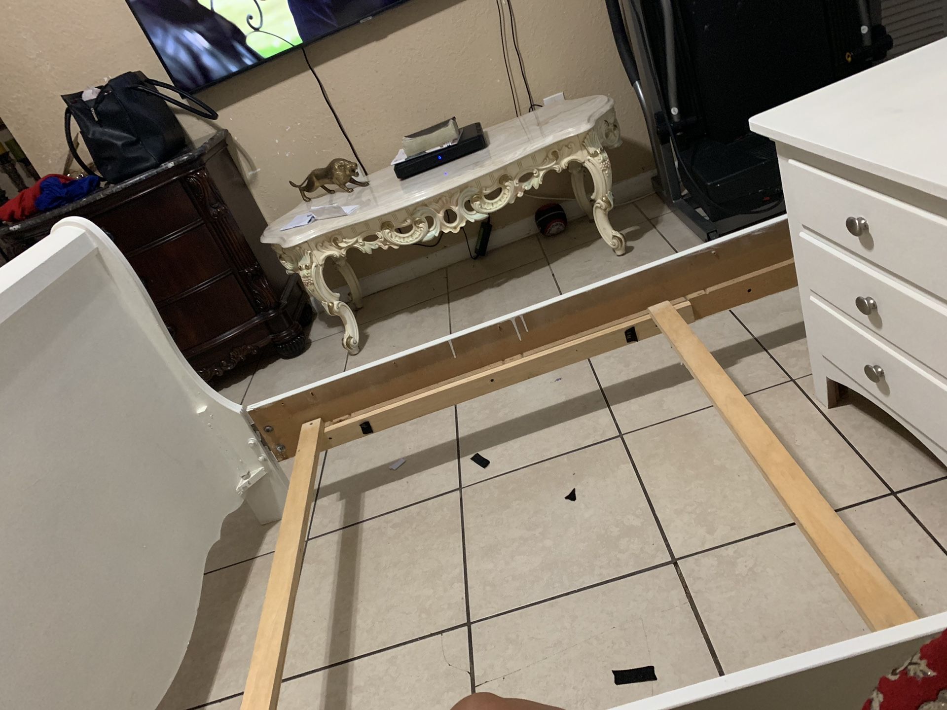 Twin bed frame and night stand no mattress