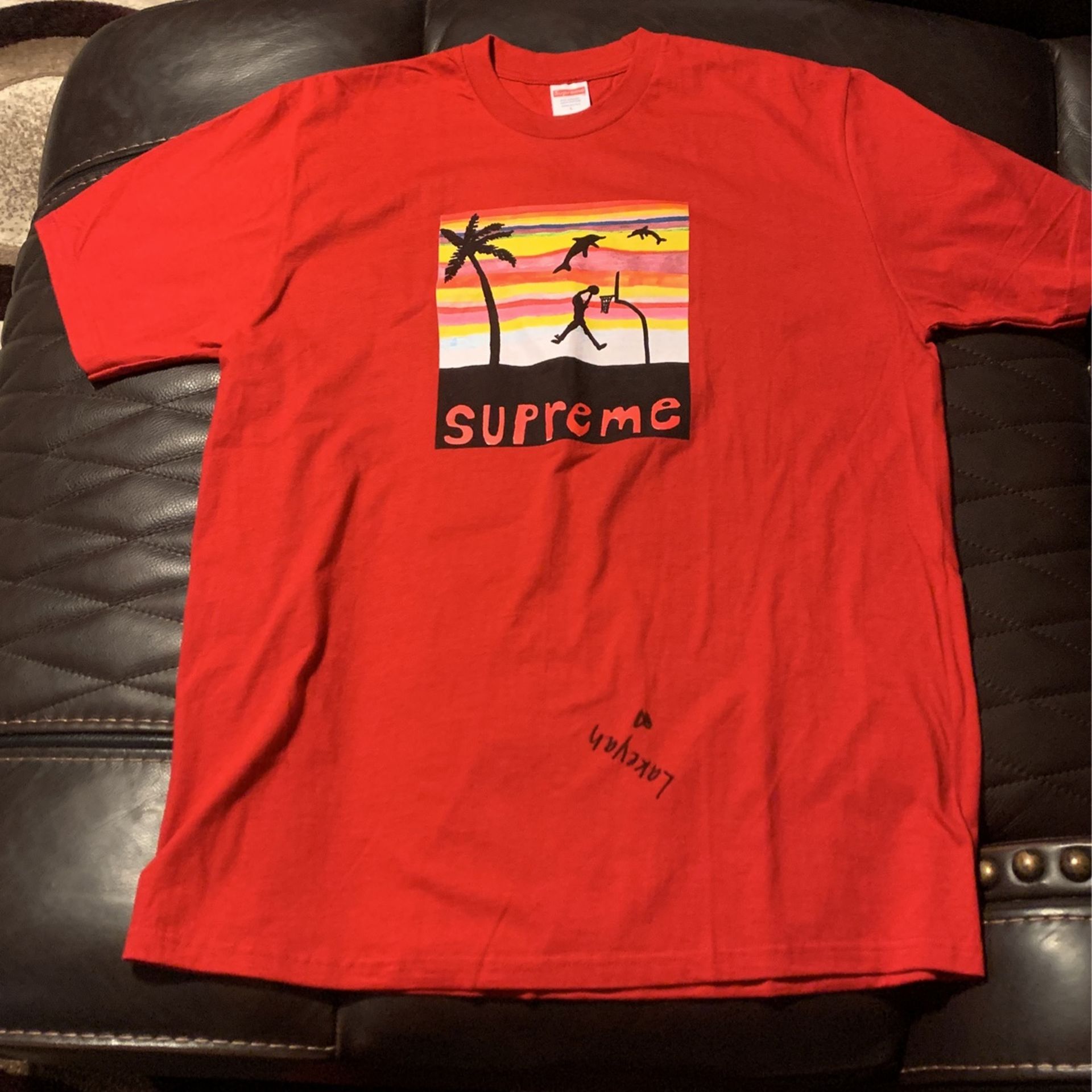 SUPREME  Dunk T-shirt Size. Large & Signed By The Rapper Lakeyah