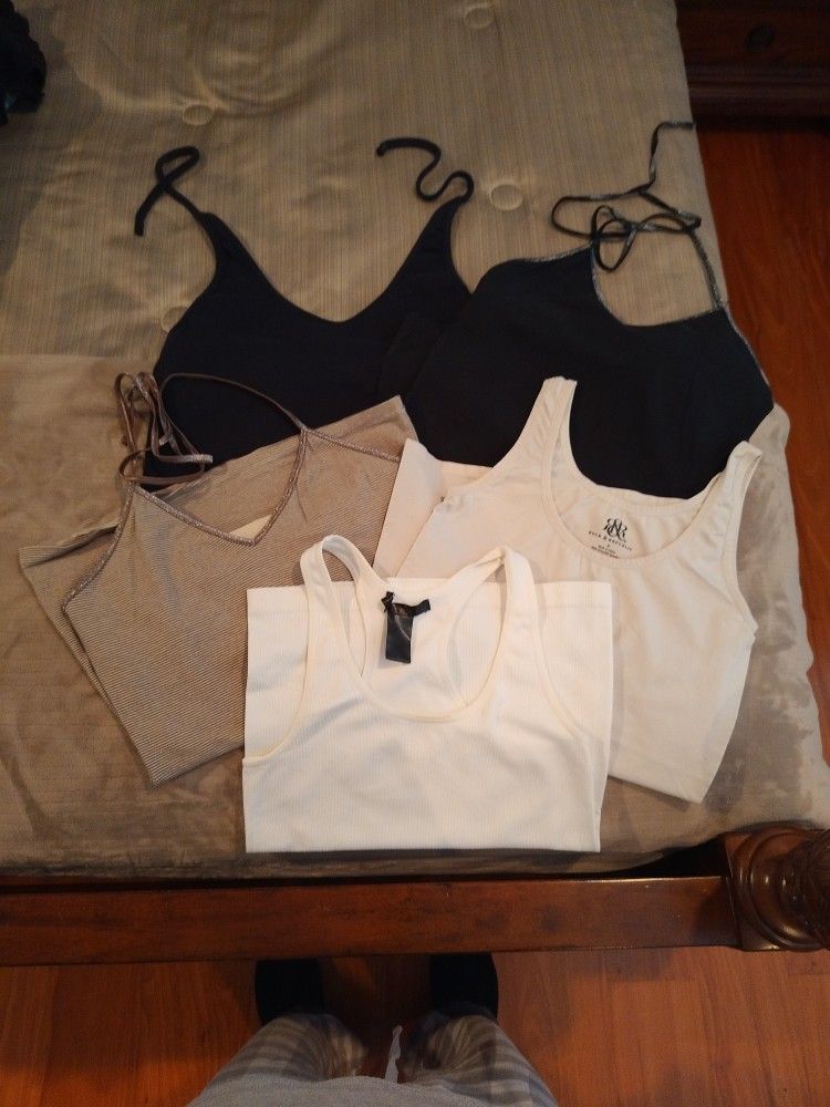 Five Assorted Tank And Halter Tops