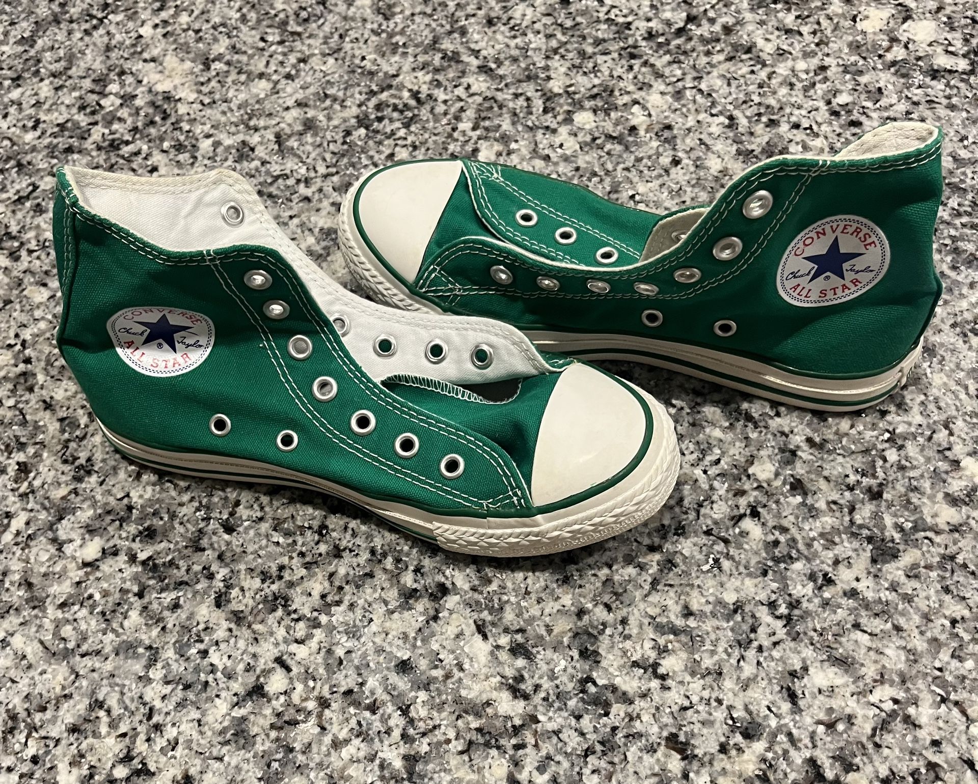 Used Green Size 3 Converse All Star Shoes 