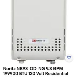Noritz NR98-OD-NG 9.8 GPM 199900 BTU Tankless Water Heater Gas for Sale in  Houston, TX - OfferUp