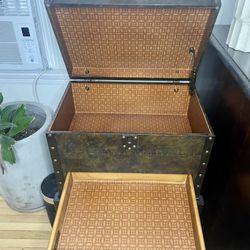 Pair of Bespoke Bassett Tin-Clad Accent Storage Chests / Side Tables