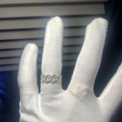 925 Sterling Silver Moissanite Cuban Ring - Size 8