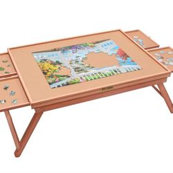Jumbo Puzzle Tray Lounger with Cover, Legs, and Storage Drawers - 1500 pc Puzzle Accessories
