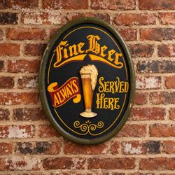 Vintage RAM Game room Fine Beer Always Served Here 3D Wood Sign 24” Tavern Decor