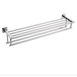 Bathroom Towel Rack Towel Holder 32 Inches Bath Towel Shelf with Double Towel Bars Wall Mounted, Polished Chrome Stainless Steel B6005CH-L32