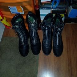 2 Pair - Vintage "RANGER" Firefighter Boots Black leat