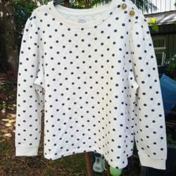  Long Sleeve Polkadot Plus Size Sweatshirt 