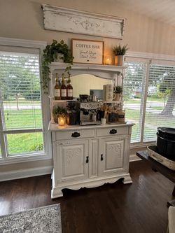 Antique Hutch Bar/Coffee Bar