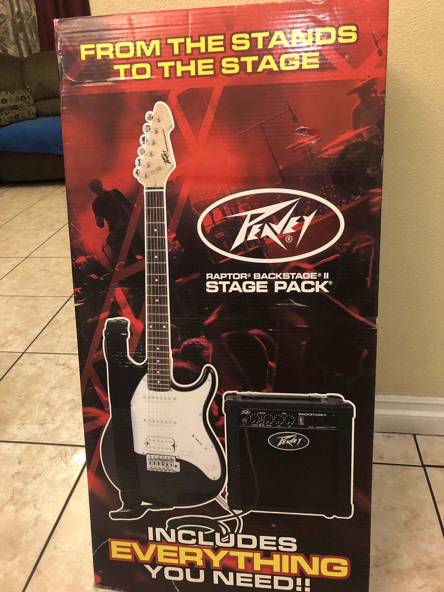 Peavey electric guitar package come with amplifier soft case strap cable tuner strings picks and dvd