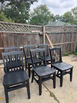 Wood black chairs