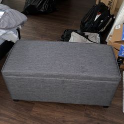 Gray Storage Ottoman