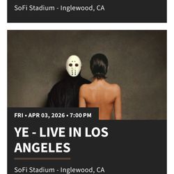 Kanye West Tickets (2 Tickets Sofi) Or Best Offer