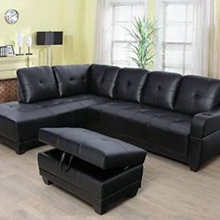 BRAND NEW 3 PIECES SECTIONAL COUCH WITH OTTOMAN INCLUDED