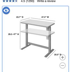 Open box, Tresanti Geller 47” Adjustable Height Desk. Was never assembled.