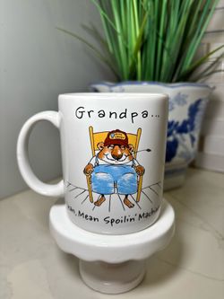 1988 Hallmark Shoebox Greetings Grandpa Coffee Mug "Lean, Mean Spoilin’ Machine"